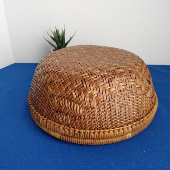 Woven Lidded Basket 10"d x 4"h - Picture 4 of 10
